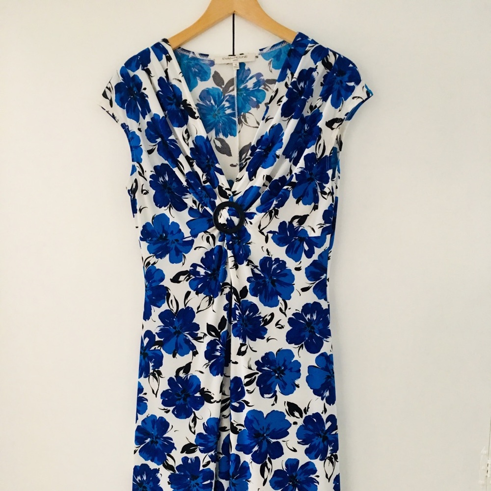 Evan Picone Blue Floral Dress